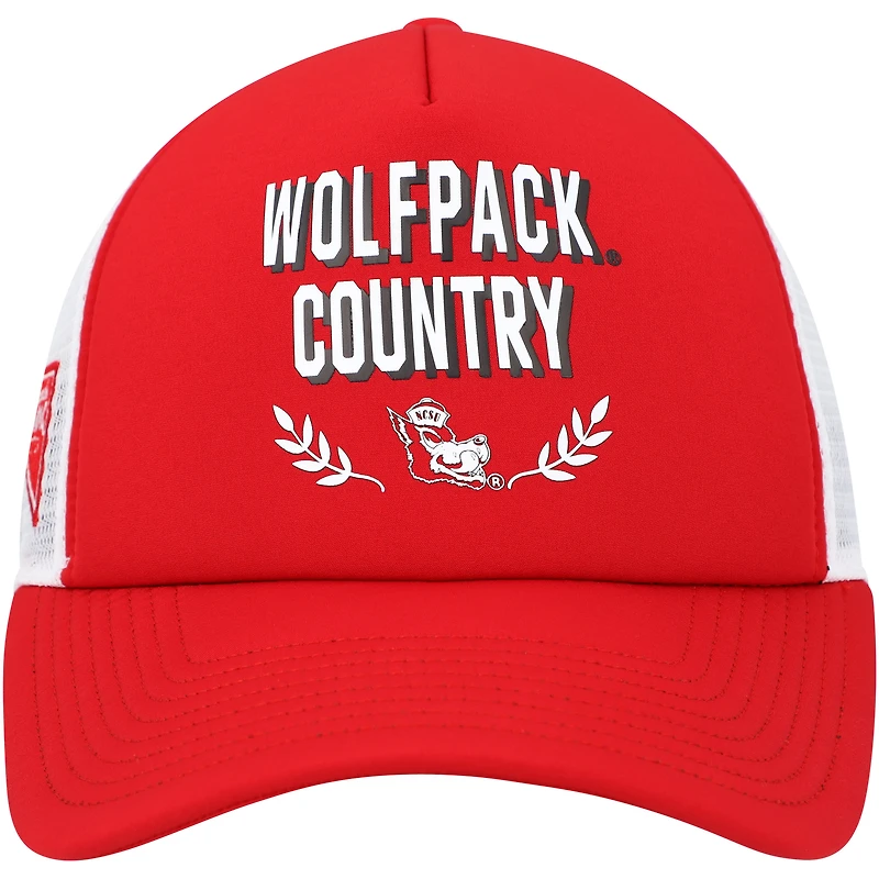 Men's adidas Red NC State Wolfpack Phrase Foam Front Trucker Adjustable Hat