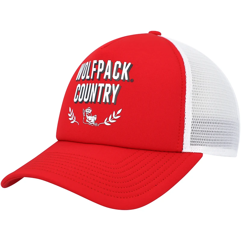 Casquette réglable de camionneur avant en mousse rouge NC State Wolfpack Phrase adidas pour hommes