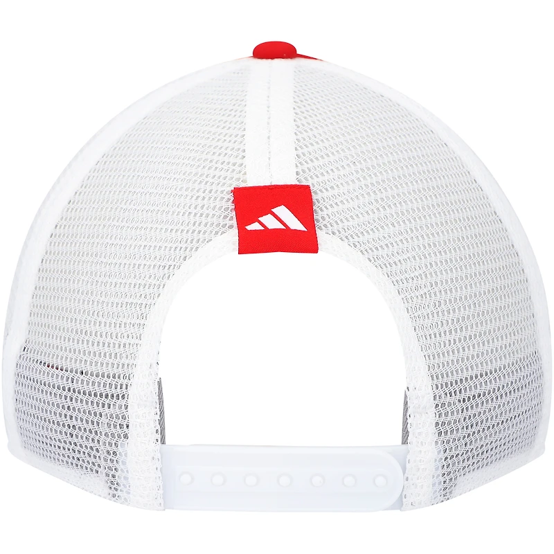 Men's adidas Red NC State Wolfpack Phrase Foam Front Trucker Adjustable Hat