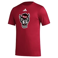 T-shirt d'avant-match AEROREADY avec logo de casier principal adidas NC State Wolfpack rouge pour hommes