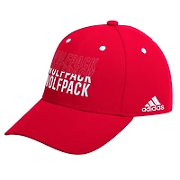 Men's adidas Red NC State Wolfpack Seasonal Half Font Adjustable Hat