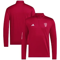 Veste de golf demi-zippée adidas NC State Wolfpack Strategy rouge pour homme