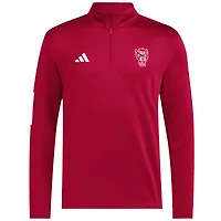 Veste de golf demi-zippée adidas NC State Wolfpack Strategy rouge pour homme