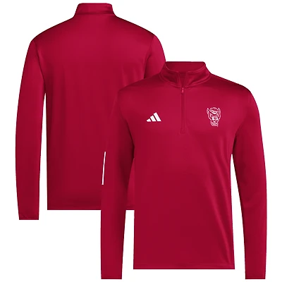 Veste de golf demi-zippée adidas NC State Wolfpack Strategy rouge pour homme