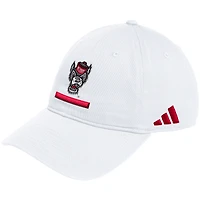 Men's adidas White NC State Wolfpack Locker Room Adjustable Slouch Hat