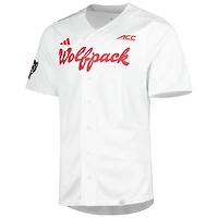 Maillot de baseball adidas NC State Wolfpack Team pour hommes, blanc