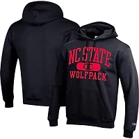 Sweat à capuche noir Champion NC State Wolfpack Arch Pill pour homme