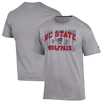 Men's Champion Heather Gray NC State Wolfpack Varsity T-Shirt