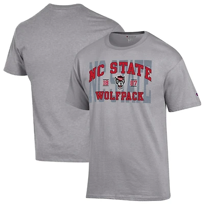 Men's Champion Heather Gray NC State Wolfpack Varsity T-Shirt