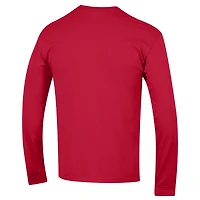Men's Champion  Red NC State Wolfpack Arch Over Logo 2-Hit Long Sleeve T-Shirt