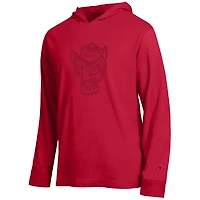 Men's Champion  Red NC State Wolfpack Tonal All-Star Long Sleeve Hooded T-Shirt