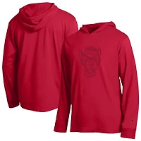 Men's Champion  Red NC State Wolfpack Tonal All-Star Long Sleeve Hooded T-Shirt
