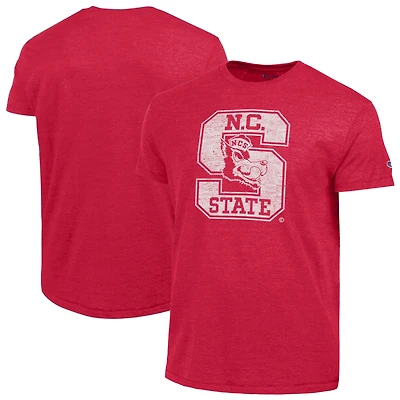 T-shirt Champion rouge NC State Wolfpack Vintage Triumph Tri-Blend pour homme