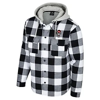 Men's Colosseum Black/White NC State Wolfpack Buffalo Plaid Full-Zip Jacket