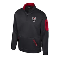 Men's Colosseum Black NC State Wolfpack Mainframe Quarter-Zip Fleece Jacket