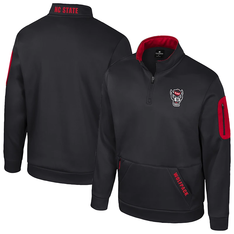 Veste polaire à fermeture éclair quart de tour NC State Wolfpack Mainframe pour homme Colosseum Black