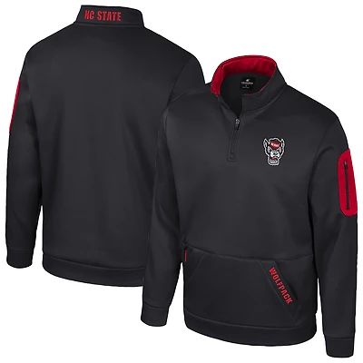 Men's Colosseum Black NC State Wolfpack Mainframe Quarter-Zip Fleece Jacket