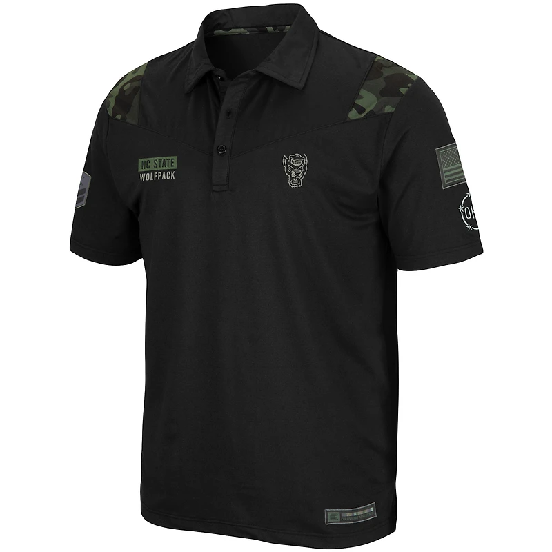 Men's Colosseum Black NC State Wolfpack OHT Military Appreciation Sierra Polo