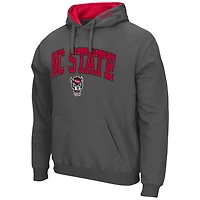 Men's Colosseum Charcoal NC State Wolfpack Arch & Logo 3.0 Pullover Hoodie