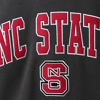 Men's Colosseum Charcoal NC State Wolfpack Arch & Logo Crew Neck Sweatshirt