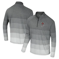 Coupe-vent à glissière quart de tour en maille rayée raglan NC State Wolfpack AI pour homme, gris Colosseum