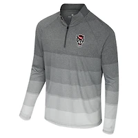 Men's Colosseum  Gray NC State Wolfpack AI Striped Mesh Quarter-Zip Raglan Windshirt