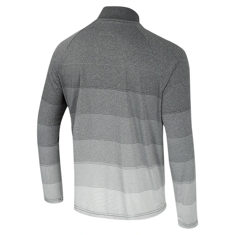 Coupe-vent à glissière quart de tour en maille rayée raglan NC State Wolfpack AI pour homme, gris Colosseum