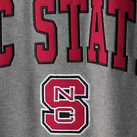 Colosseum Heather Grey Sweat-shirt à col rond avec arc et logo NC State Wolfpack pour homme