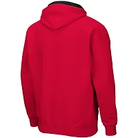 Sweat à capuche entièrement zippé Colosseum Red NC State Wolfpack Arch & Logo 3.0 pour homme