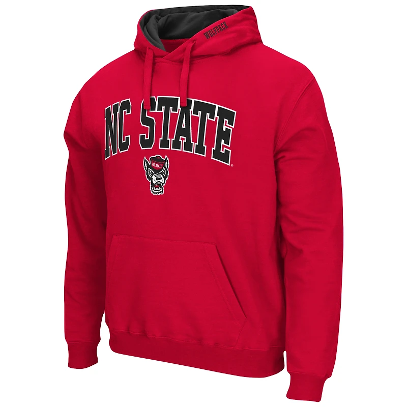 Men's Colosseum Red NC State Wolfpack Arch & Logo 3.0 Pullover Hoodie