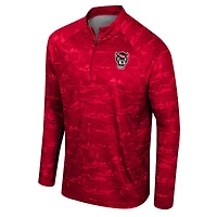 Veste à quart de zip Colosseum Red NC State Wolfpack Carson Raglan pour hommes