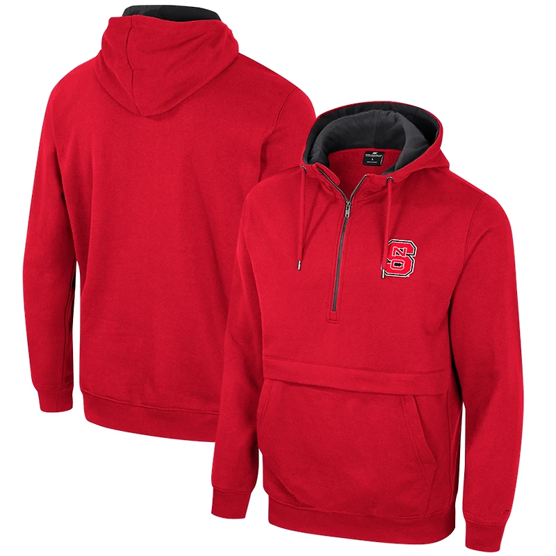 Sweat à capuche demi-zip Colosseum Red NC State Wolfpack pour hommes