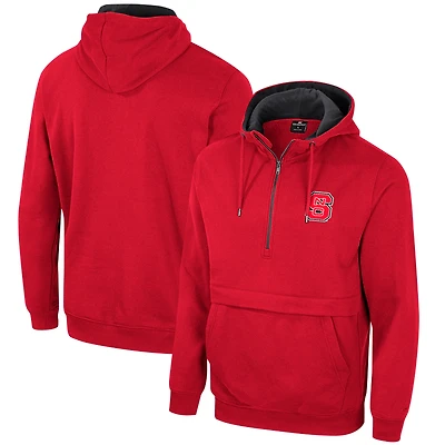 Sweat à capuche demi-zip Colosseum Red NC State Wolfpack pour hommes