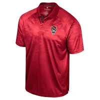 Polo à manches raglan en nid d'abeille Colosseum Red NC State Wolfpack pour homme
