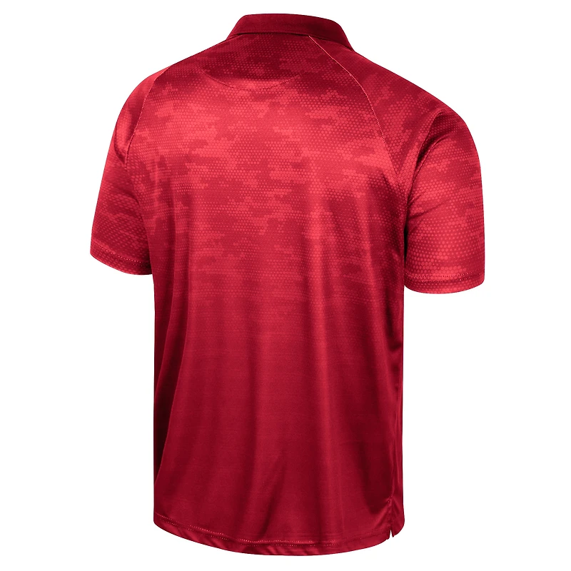 Polo à manches raglan en nid d'abeille Colosseum Red NC State Wolfpack pour homme