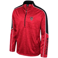 Men's Colosseum Red NC State Wolfpack Marled Half-Zip Jacket