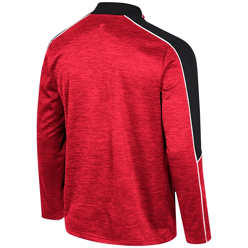 Men's Colosseum Red NC State Wolfpack Marled Half-Zip Jacket