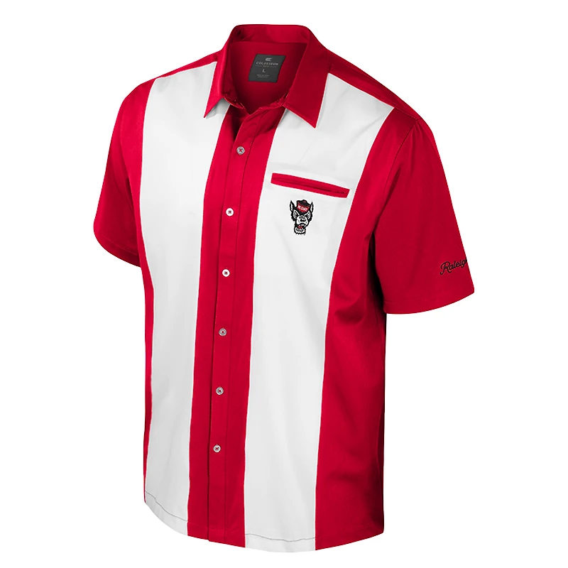 Chemise boutonnée de bowling NC State Wolfpack Strike pour homme, rouge Colosseum