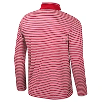 Haut rayé à glissière quart de tour pour homme Colosseum Red NC State Wolfpack