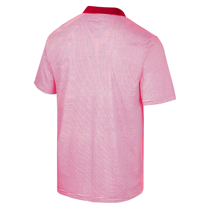 Men's Colosseum White/Red NC State Wolfpack Print Stripe Polo