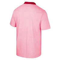 Men's Colosseum White/Red NC State Wolfpack Print Stripe Polo