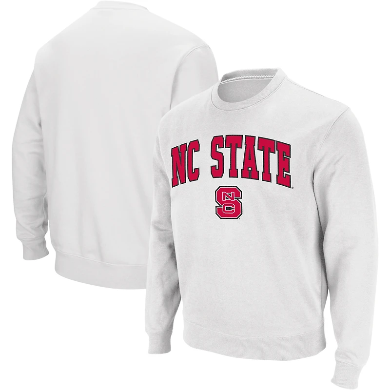 Colosseum White NC State Wolfpack Arch & Logo Crew Neck Sweat-shirt pour homme
