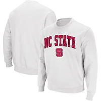 Colosseum White NC State Wolfpack Arch & Logo Crew Neck Sweat-shirt pour homme
