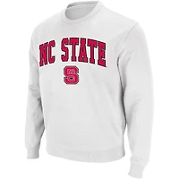 Colosseum White NC State Wolfpack Arch & Logo Crew Neck Sweat-shirt pour homme