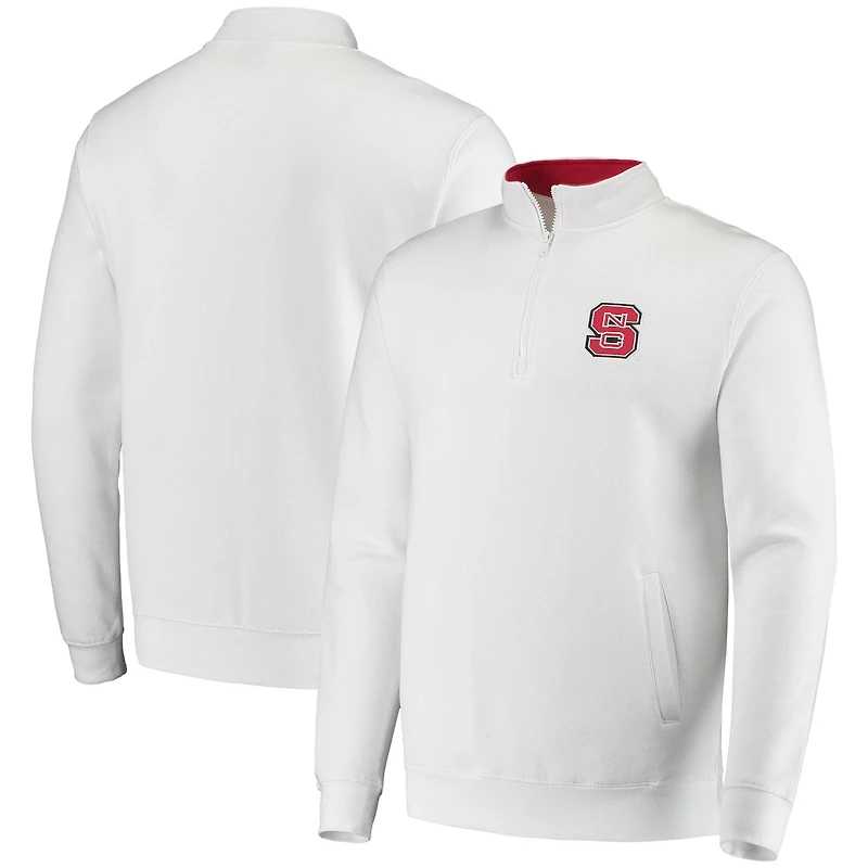 Colosseum White NC State Wolfpack Tortugas Logo Veste à quart de zip pour homme