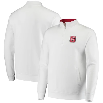 Colosseum White NC State Wolfpack Tortugas Logo Veste à quart de zip pour homme