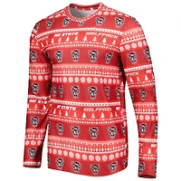 Ensemble de nuit pour homme Concepts Sport Red NC State Wolfpack Swivel avec haut à manches longues et pantalon