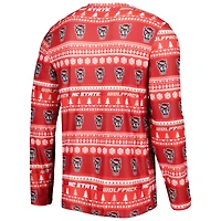 Ensemble de nuit pour homme Concepts Sport Red NC State Wolfpack Swivel avec haut à manches longues et pantalon