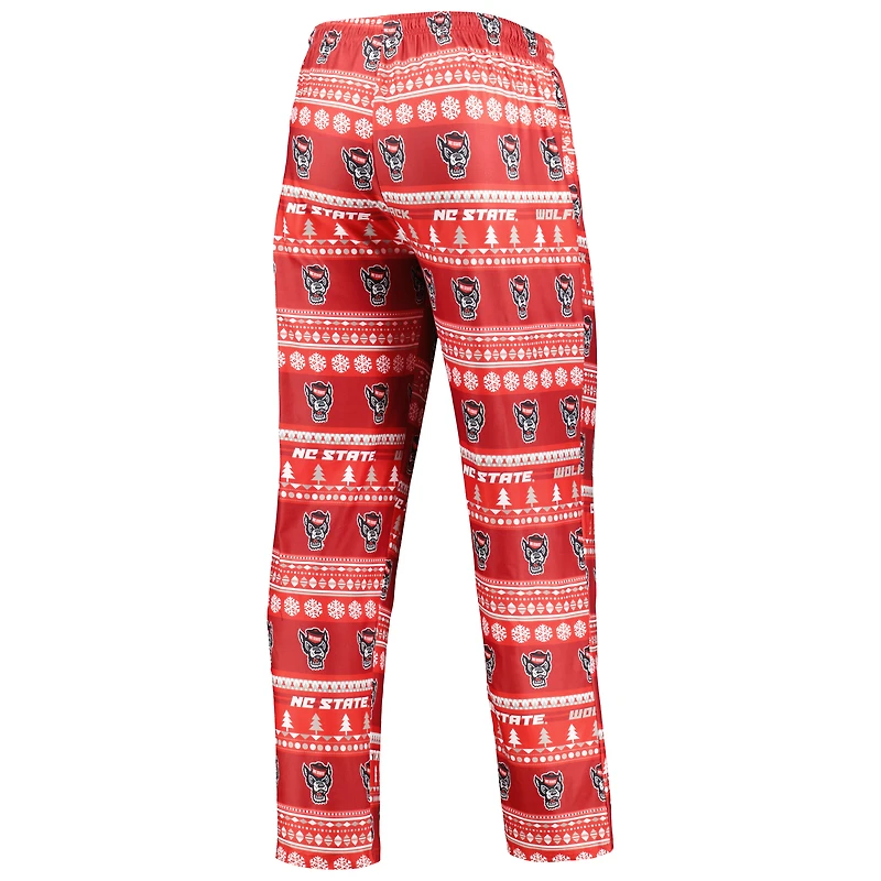 Ensemble de nuit pour homme Concepts Sport Red NC State Wolfpack Swivel avec haut à manches longues et pantalon
