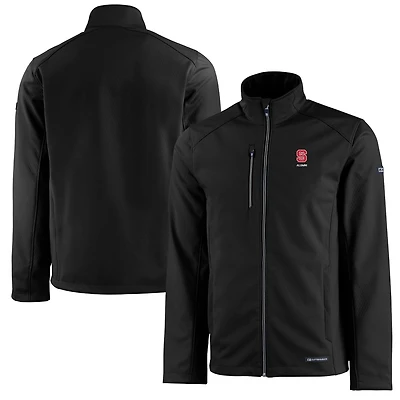 Men's Cutter & Buck  Black NC State Wolfpack Alumni Logo Evoke Eco Softshell Recycled Full-Zip Jacket
